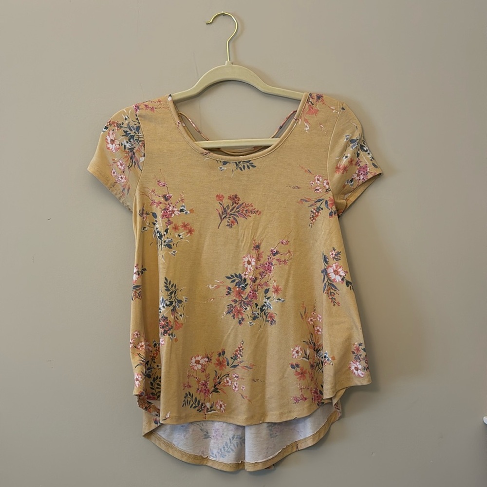 SO Yellow Floral Shirt